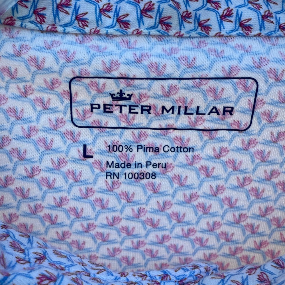 Peter Millar Polo Golf Shirt 100% Pima Cotton Size L - Picture 7 of 16